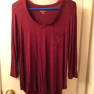 Long sleeve burgundy top